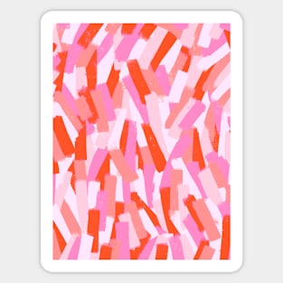 Orange and Pink Brushstrokes Pattern Sticker